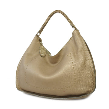 FENDIAuth  Selleria Women's Leather Shoulder Bag Gray