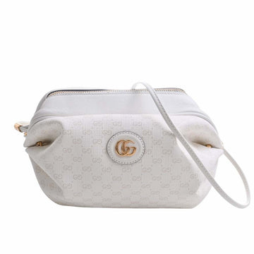 GUCCI Micro GG Leather Candy Shoulder Bag 564580 White Ladies