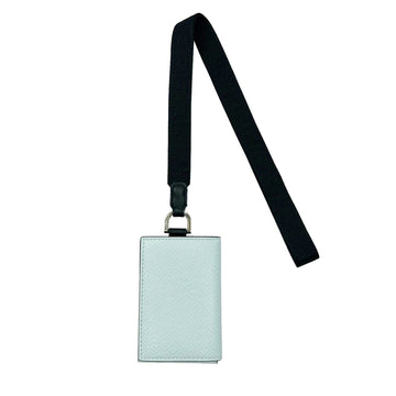 FENDI neck strap 2way card case 7M0321 light blue ladies men's leather