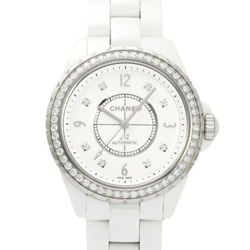 CHANEL J12 Bezel Diamond H3111 White Dial Watch Men's