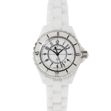 CHANEL J12 33mm H0968 Ladies Watch Date White Ceramic Quartz