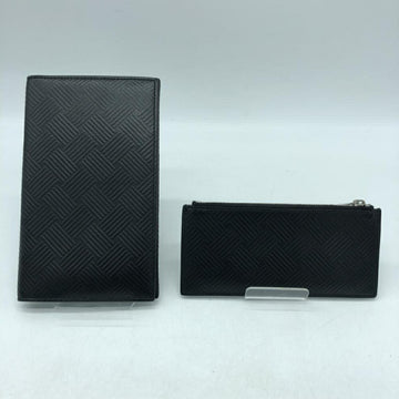 BOTTEGA VENETA Debossed Intrecciato Wallet Coin Case Set Black