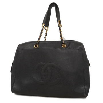 Chanel Shoulder Bag Women's Caviar Leather Black