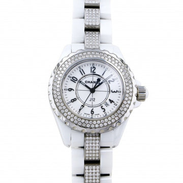 CHANEL J12 bezel breath diamond H1420 white dial watch ladies