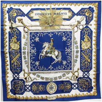 HERMES silk scarf muffler Carre 90 