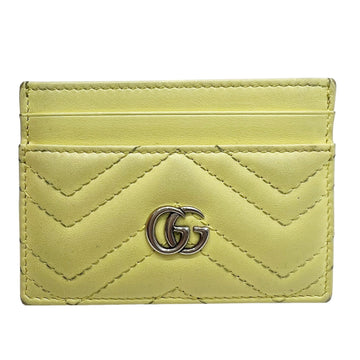 GUCCI GG Marmont Card Case 443127 Leather Pass Yellow Women's Men's