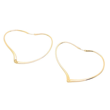 TIFFANY Open Heart Large Hoop Women's Earrings 750 Yellow Gold