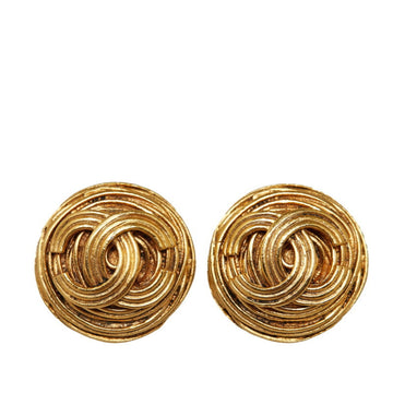 CHANEL Cocomark Earrings Gold Plated Women's