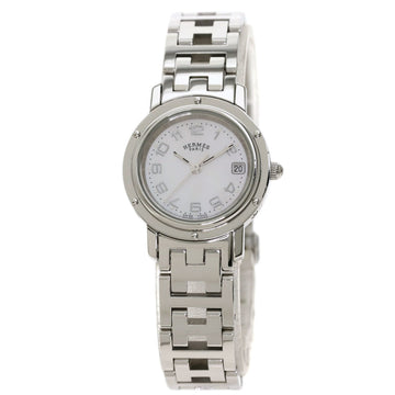 HERMES Clipper Nacre Watch Stainless Steel / SS Ladies