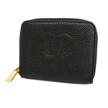 CHANELAuth  Women's Caviar Leather Gold Hardware Coin Purse/coin Case Black