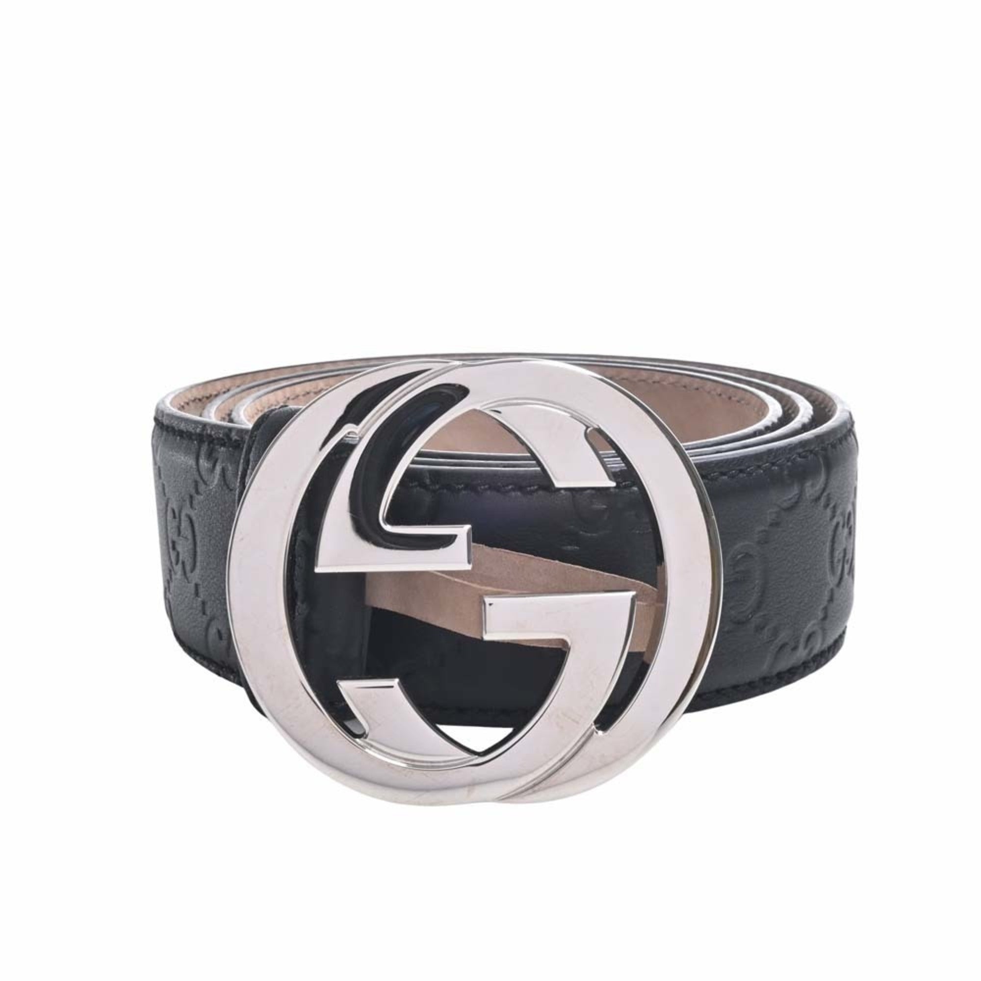 Gucci leather belt on sale with interlocking g