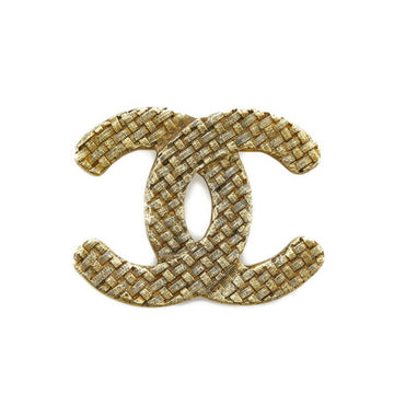 CHANEL coco mark brooch gold plated ladies