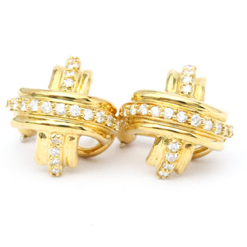 TIFFANY Signature No Stone Yellow Gold [18K] Stud Earrings Gold