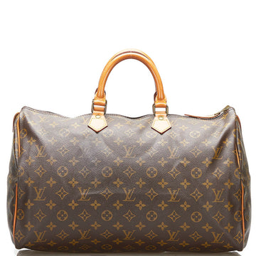 Louis Vuitton Monogram Speedy 40 Handbag Boston Bag M41522 Brown PVC Leather Ladies LOUIS VUITTON