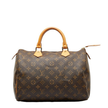 LOUIS VUITTON Monogram Speedy 30 Handbag M41526 Brown PVC Leather Women's