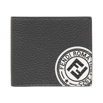 FENDI FF Stamp Bifold Wallet 7M0169 Gray Leather Men's
