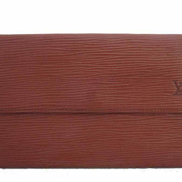 LOUIS VUITTON Wallet Epi Porto Tresor International Brown Leather Tri-Fold Women's Men's M6338H