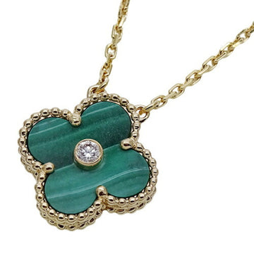 VAN CLEEF & ARPELS Necklace Alhambra Ladies Malachite Diamond 750YG 2013 Xmas Limited