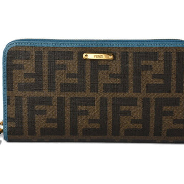 Fendi Wallet FENDI Long Wallet/Round PVC Zucca Pattern FF/Turquoise