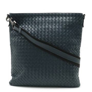 BOTTEGA VENETA Intrecciato Shoulder Bag Leather Navy