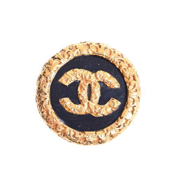 Chanel coco mark lava brooch black/gold metal
