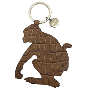 BOTTEGA VENETA leather key ring holder monkey brown