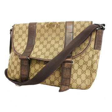 Gucci GG Canvas Shoulder Bag 145859 Women's GG Canvas Shoulder Bag Beige,Brown