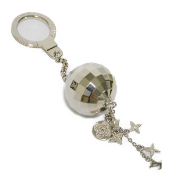 LOUIS VUITTON Keychain Portocre Glitter LV Logo Mirror Ball Chain Keyring Monogram Flower Metal M65378 Men Women