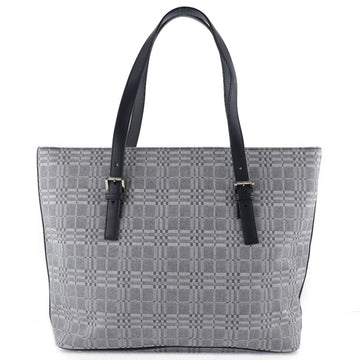 BURBERRY cotton x leather gray unisex tote bag