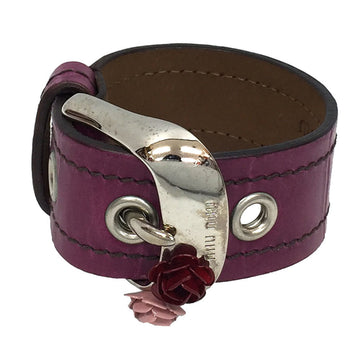 MIU MIU Leather Bracelet 2221A ST.COCCO FLOWER Ladies