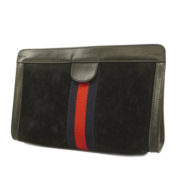 GUCCIAuth  Clutch Bag 6 39 2126 Women's Suede Black