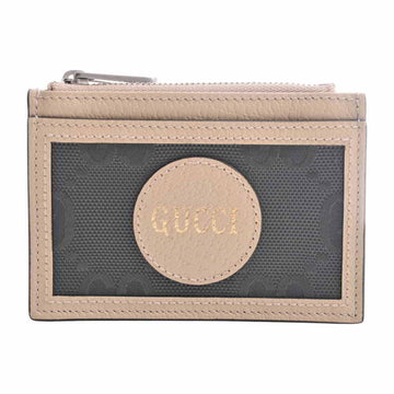 GUCCI GG Off The Grid Nylon Leather Coin Case Card 625583 Beige Gray Ladies