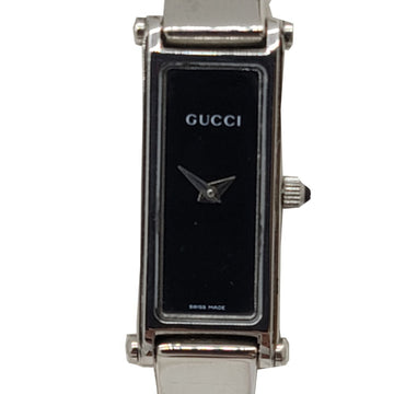 GUCCI Bangle Watch 1500L Quartz Black Dial Stainless Steel Battery Operated Dress Fashion Ladies