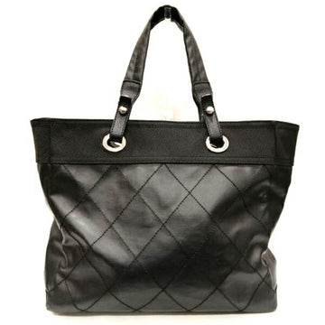 CHANEL Paris Biarritz MM black bag tote ladies