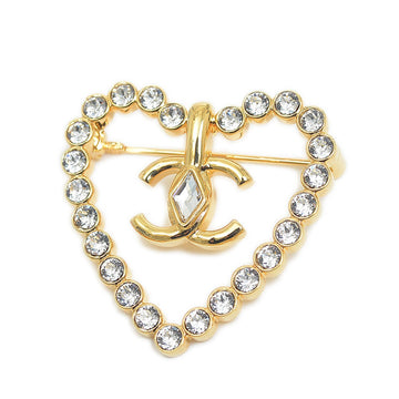 Chanel Cocomark Heart Brooch Metal/Rhinestone Gold L23C AB9916