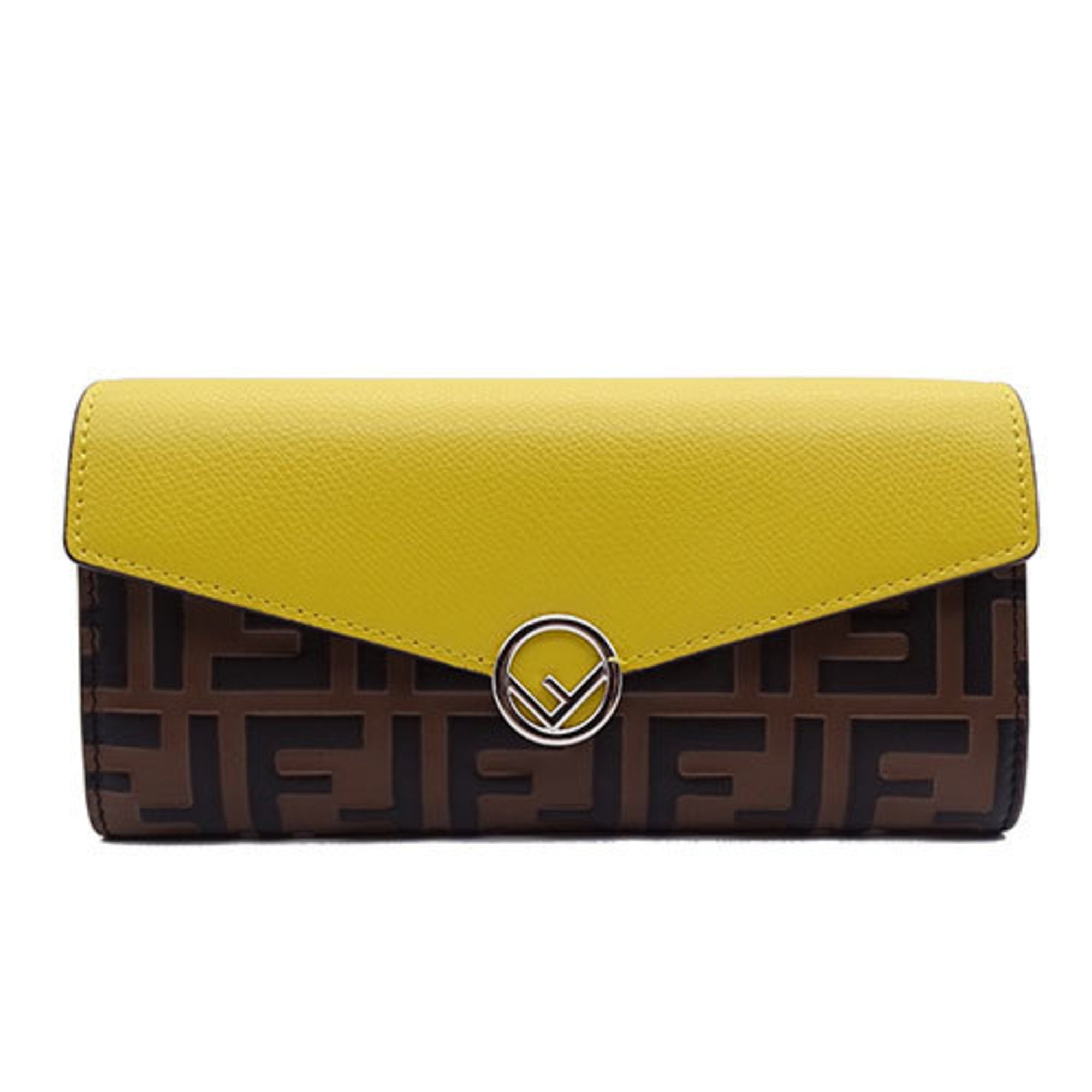 Fendi yellow outlet wallet