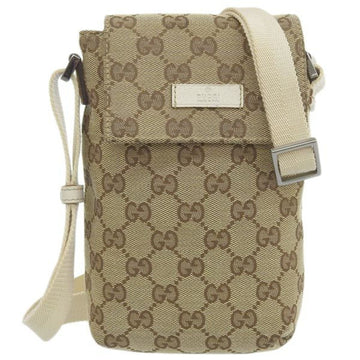 GUCCI GG Canvas Shoulder Bag 145865 Beige Women's