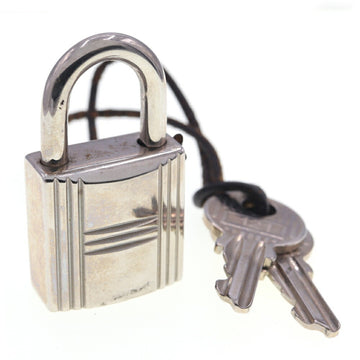 HERMES Cadena Silver Metal Padlock Key Lock Women's Men's