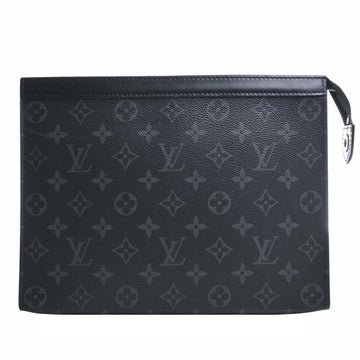 LOUIS VUITTON Eclipse Pochette Voyage MM Clutch Bag Pouch M61692 Black Men's