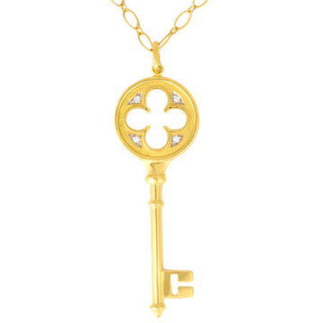 TIFFANY&Co clover key necklace diamond K18YG pendant
