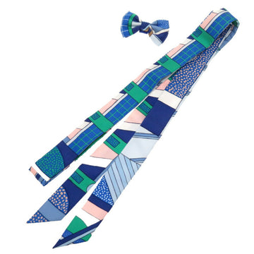 HERMES Twilly Doll Silk Blue Scarf Muffler Ribbon