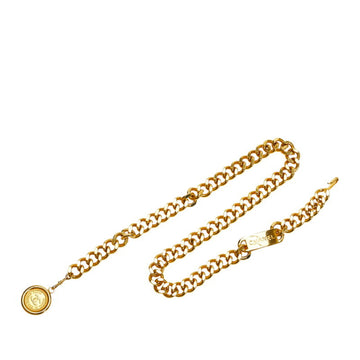 CHANEL Coco Mark Coin Chain Belt Gold Plated Ladies