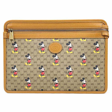 GUCCI Clutch Bag Disney Collaboration GG Pattern Supreme Canvas Brown Unisex 602552