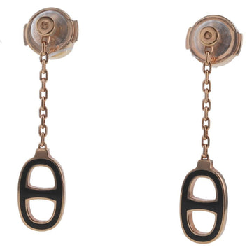 HERMES Earrings Shane Dunkle Chain Gold Plated Women's