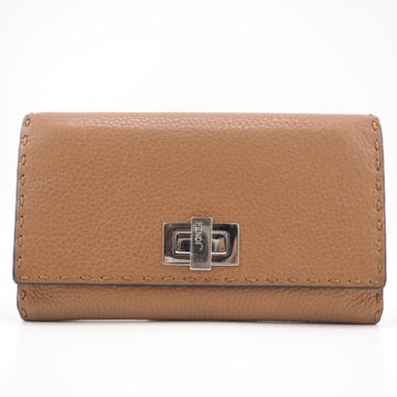 FENDI 8M0308 Selleria Peekaboo Long Wallet Brown Women's