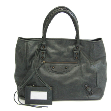 BALENCIAGA Sunday 228755 Women's Leather Handbag Light Blue Gray