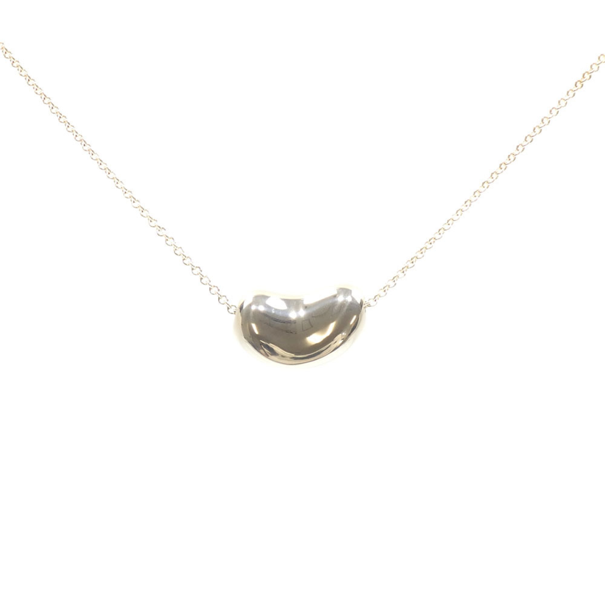 TIFFANY Bean Design Necklace Women's SV925 11.2g Silver Elsa Peretti