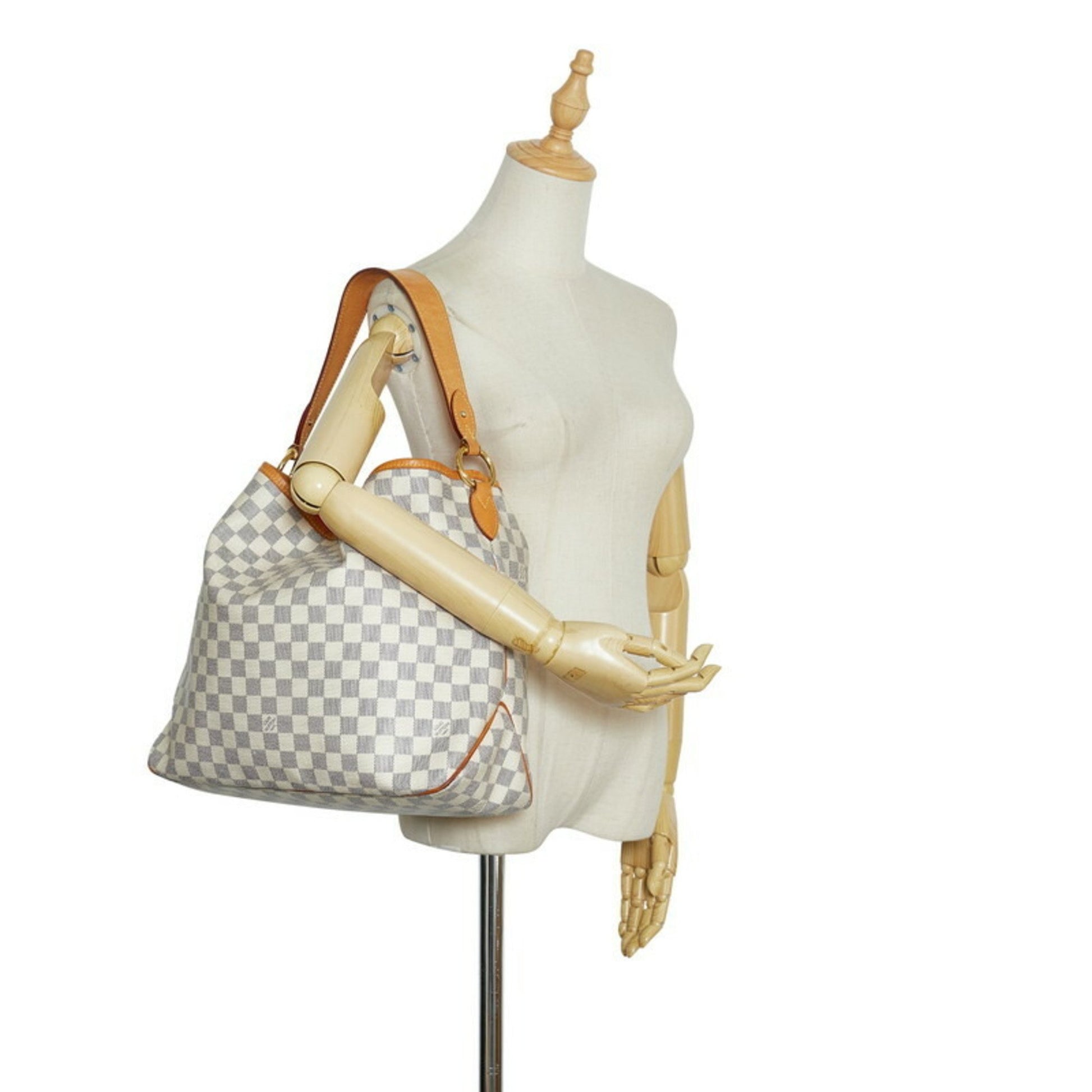 Louis Vuitton Damier Azur Delightful MM Shoulder Bag N41448 White PVC  Leather Women's LOUIS VUITTON