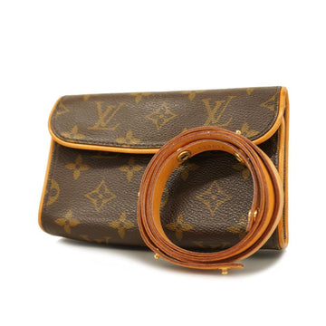 LOUIS VUITTON Waist Bag Monogram Pochette Florentine M51855 Brown Ladies