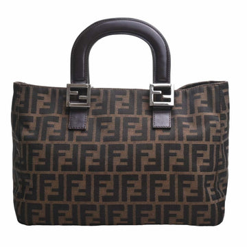 FENDI Canvas Zucca Handbag 26693 Brown Women's